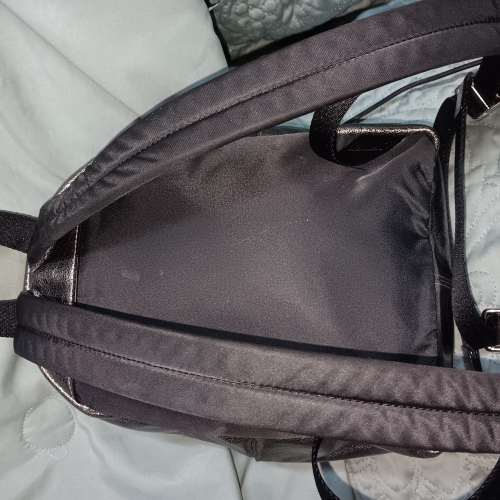 Silver Metallic Mini  Backpack with Modern Design - Picture 2 of 2
